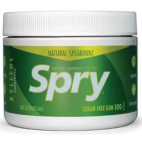 Spry Fresh Natural Xylitol Chewing Gum in a jar