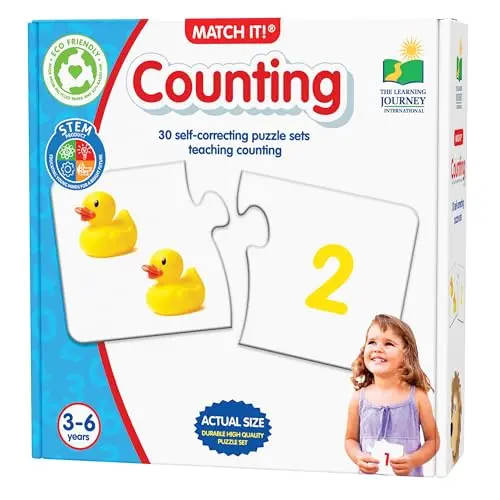 The Learning Journey Match It Counting Puzzle with colorful number pieces