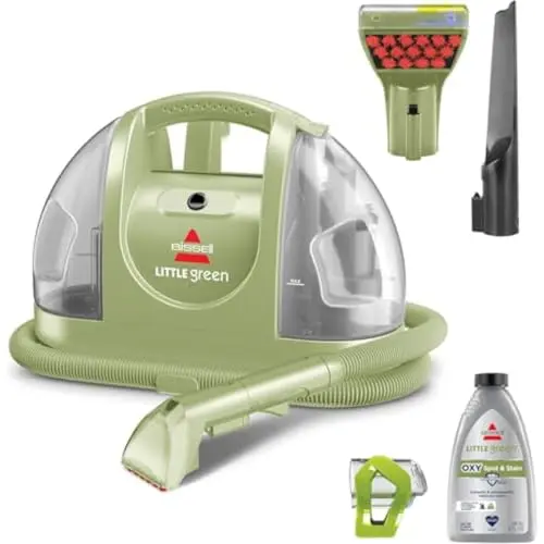 The original BISSELL Little Green Multi-Purpose portable carpet cleaner in green.