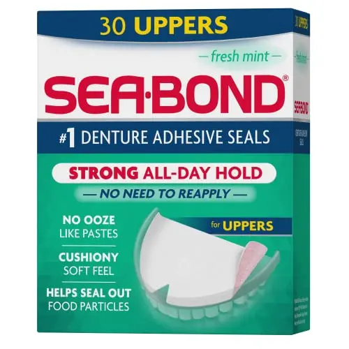 Sea Bond Secure Denture Adhesive Seals for uppers in Fresh Mint