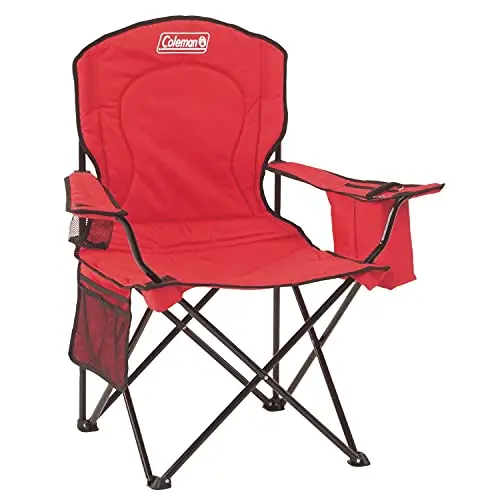 Coleman Portable Camping Chair with built-in cooler and cushioned seat