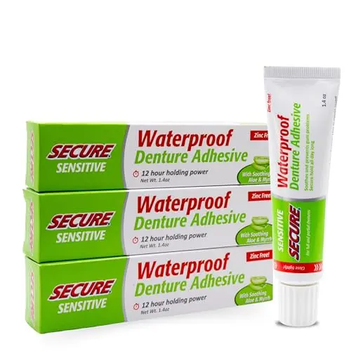 Secure Sensitive Denture Adhesive cream with aloe vera