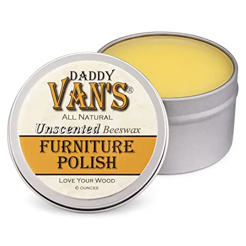 Daddy Van's All Natural Beeswax Furniture Polish in a tin