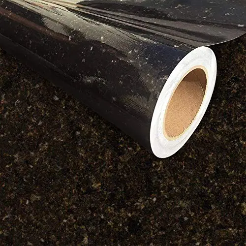 Instant Granite black marble design peel and stick countertop sheet
