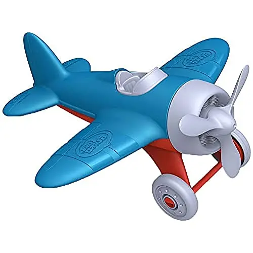 Green Toys blue airplane toy made from recycled plastic milk jugs