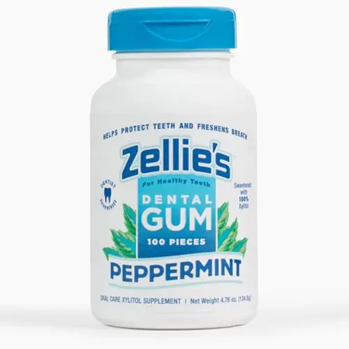 Zellie's 100% Xylitol Sugar Free Peppermint Chewing Gum bottle