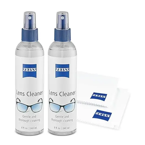 ZEISS lens care pack with two spray bottles and microfiber cloths