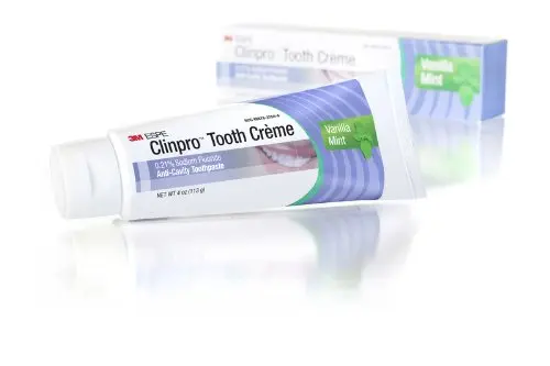 3M Clinpro Tooth Creme tube with vanilla mint flavor
