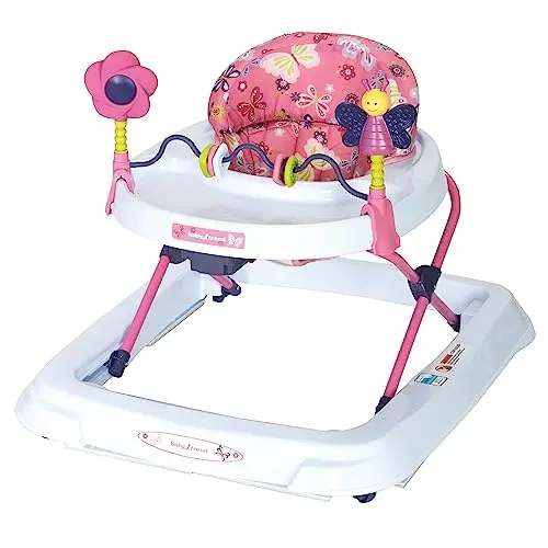 Smart Steps 3.0 Activity Walker in a floral pattern, showing the large tray and padded seat.