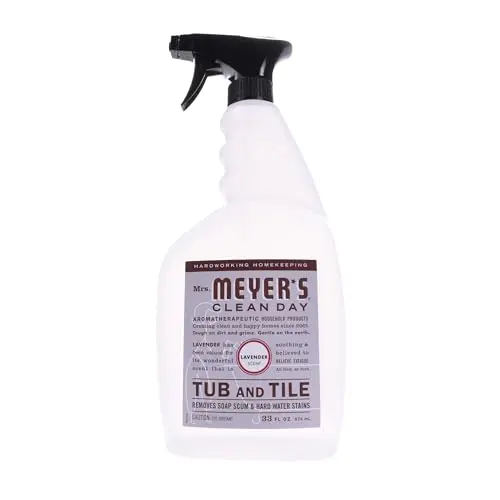 Mrs. Meyer's Lavender cleaner on ceramic tile with fresh scent