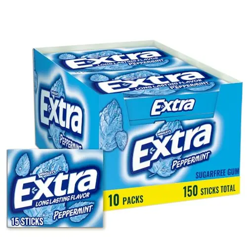 EXTRA Peppermint sugar-free chewing gum bulk pack with individually wrapped sticks