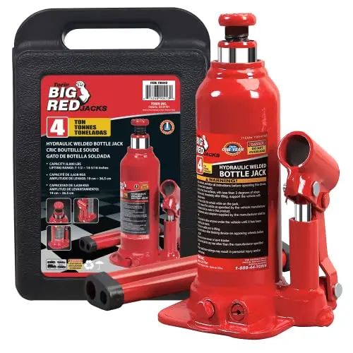 Torin Big Red 4-ton bottle jack with blow mold carrying case