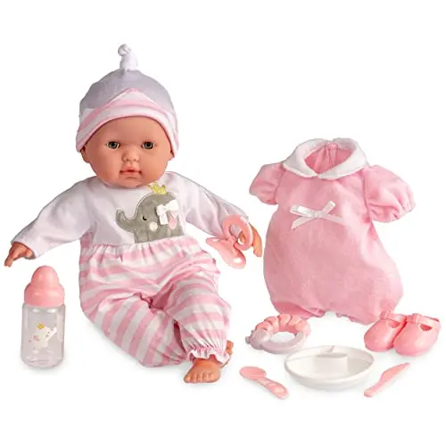 JC TOYS Berenguer Boutique 15-inch soft body baby doll with open/close eyes and gift set accessories
