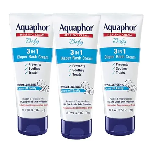 Aquaphor Baby 3-in-1 Diaper Rash Cream three-pack of tubes