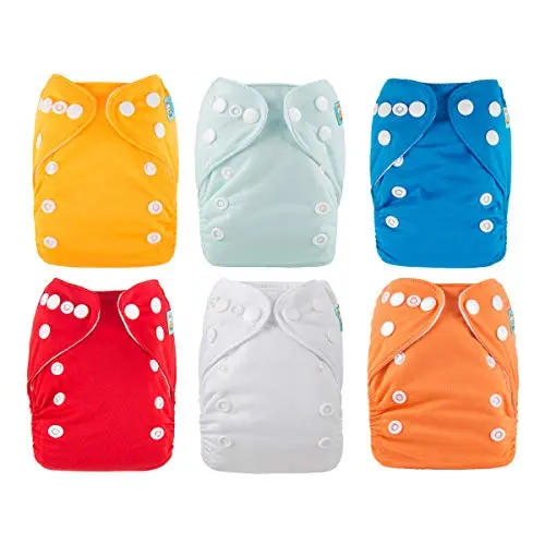 ALVABABY 6-pack newborn pocket diapers with inserts
