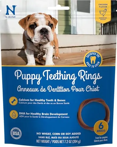 N-Bone Puppy Teething Ring edible chew in chicken flavor