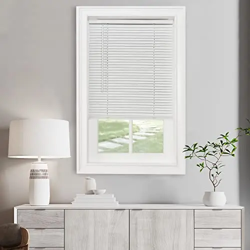 Achim pearl white cordless light filtering mini blind