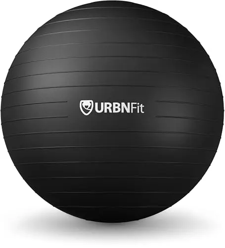 URBNFit Black Anti-Burst Swiss Balance Ball with quick pump