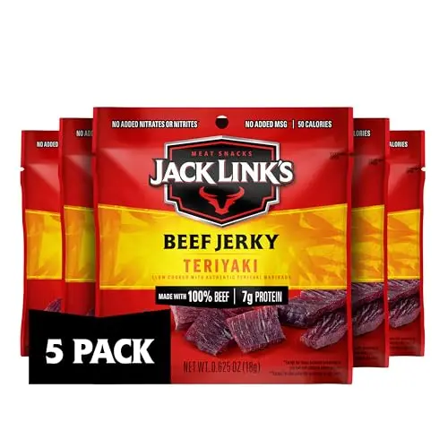Pack of Jack Link's Teriyaki Beef Jerky single-serve bags