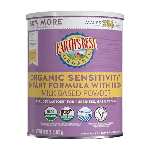 Earth's Best Organic Sensitivity Infant Formula value size container
