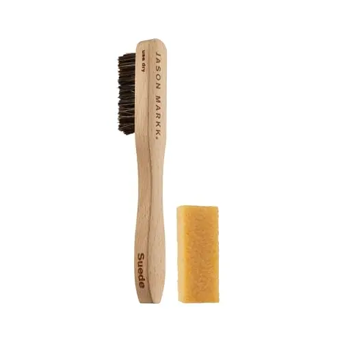Jason Markk suede cleaning kit with wooden brush and stain eraser