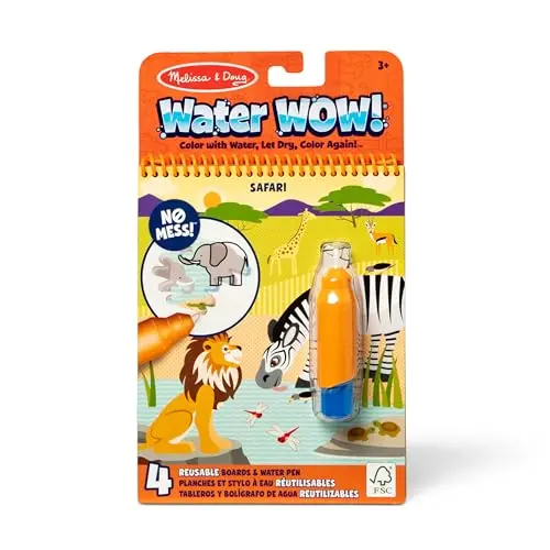 Melissa & Doug Water Wow reusable water-reveal activity pad with safari theme