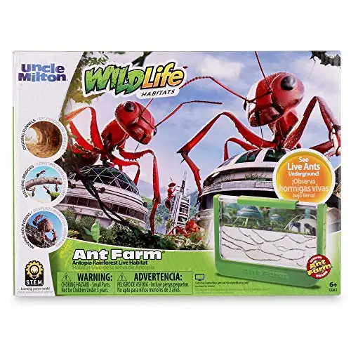 Uncle Milton Antopia Rainforest Ant Habitat green unit with sand