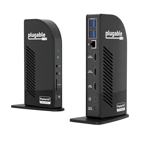 Plugable 13-in-1 USB-C triple monitor dock with SD card slot