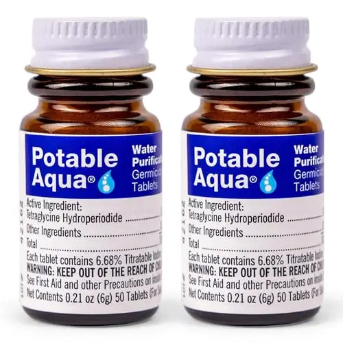 Potable Aqua Water Purification Tablets twin pack bottles