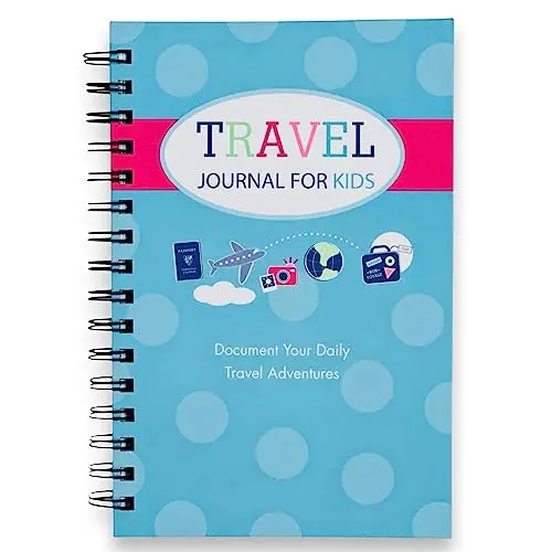 Kahootie Co teal and pink spiral-bound kids travel journal
