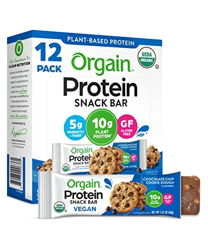 Orgain Organic Chocolate Chip Cookie Dough Plant-Based Protein Bar