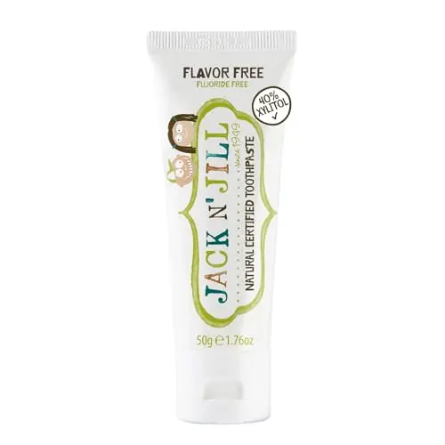 Jack N' Jill fluoride-free, natural baby toothpaste in a tube