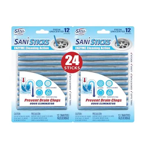 SANI 360 Sani Sticks unscented enzyme drain cleaners in a green package