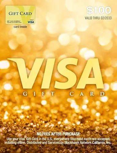 Visa prepaid gift card that can be used anywhere Visa is accepted