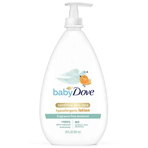 Baby Dove Fragrance-Free baby lotion for sensitive skin bottle