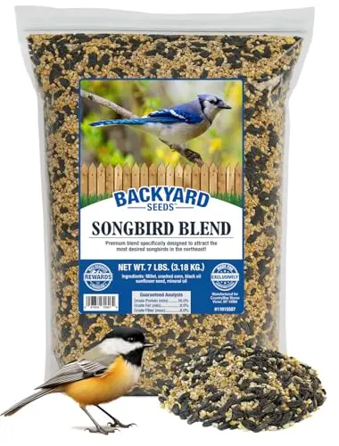 Backyard Seeds Songbird blend mixed bird seed in a 7-pound bag