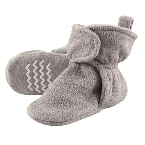 Hudson Baby cozy fleece booties with velcro closure for infants