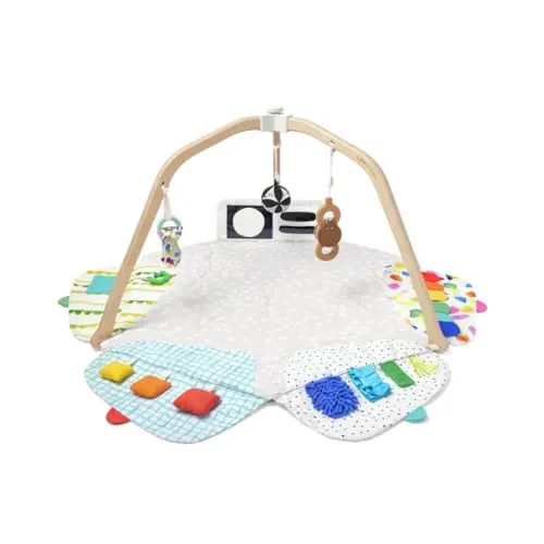 LOVEVERY The Play Gym with Montessori-inspired toys and wooden frame