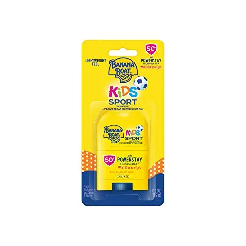 Banana Boat Kids sunscreen stick with SPF 50 label.