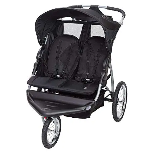 Baby Trend Expedition double jogger stroller with three large air-filled wheels