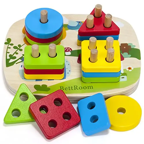 BettRoom wooden shape sorting blocks toy