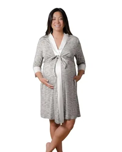 Kindred Bravely Emmaline Maternity and Nursing Robe in grey