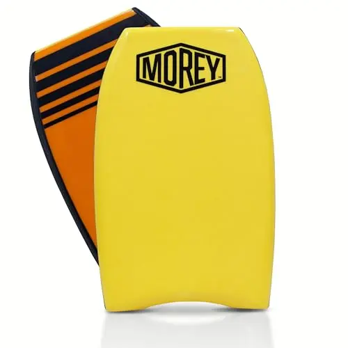 Yellow MOREY Mini Boogie 21 bodyboard for young kids