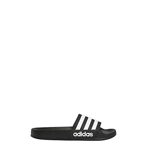 Adidas Adilette shower slides for kids in black and white
