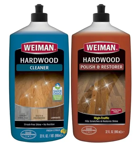 Weiman Hardwood Floor Cleaner and Polish Restorer Combo Pack