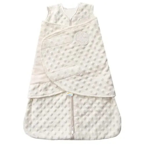 HALO Sleepsack Swaddle in cream velboa plush fabric
