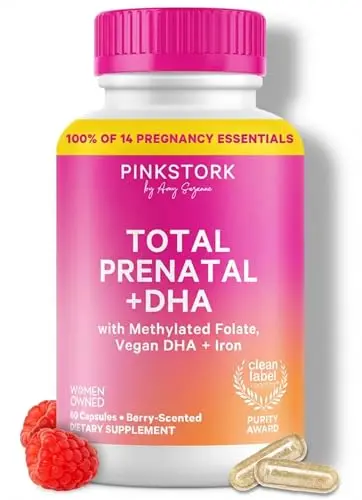 Pink Stork Total Prenatal Vitamins with DHA bottle