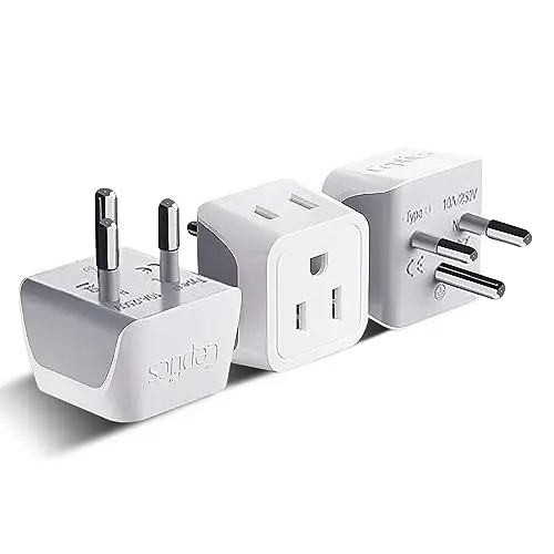 Ceptics Thailand Travel Adapter 3 Pack, compact white adapters