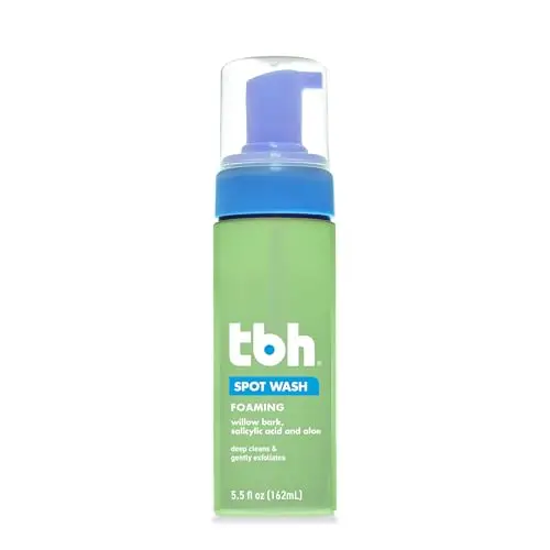 TBH Kids Spot Foam Face Wash bottle with green and white design