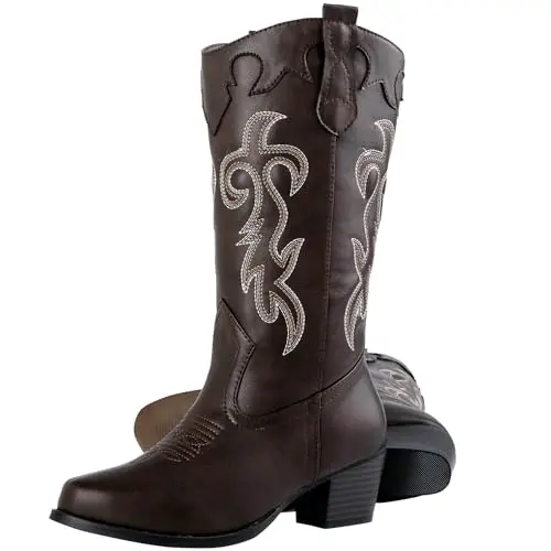 Canyon Trails traditional full calf cowboy boots for women in brown